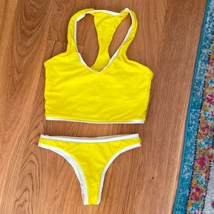 Mikoh yellow 2-piece swimsuit, yellow bikini small medium